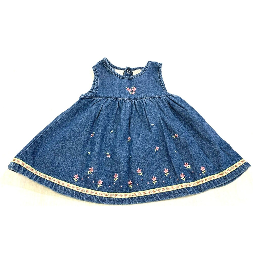 SOME BUNNY GIRLS JEANS SLEEVELESS DRESS SIZE 12 MONTHS